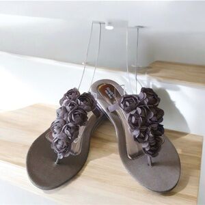ERA WANG RUFFLES ROSES FASHION WOMEN SANDALS